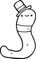 cute cartoon worm vector