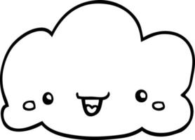 linda nube de dibujos animados vector