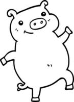 cartoon dancing pig vector