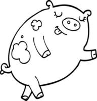 cartoon dancing pig vector