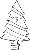 cartoon christmas tree vector