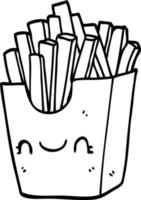 cartoon fries in box vector
