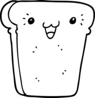 rebanada de pan de dibujos animados vector