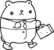 cartoon bear in work clothes vector
