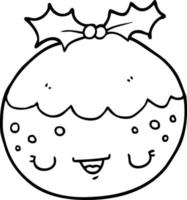 cute cartoon christmas pudding vector