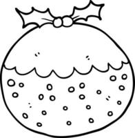 cartoon christmas pudding vector