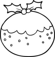 cartoon christmas pudding vector