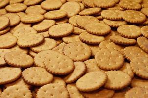 Closeup of salted crackers photo