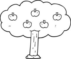 cartoon apple tree vector