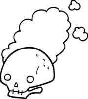 cráneo viejo polvoriento de dibujos animados vector