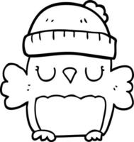 cute cartoon owl in hat vector