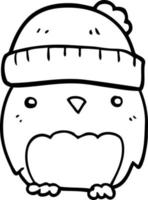 cute cartoon owl in hat vector