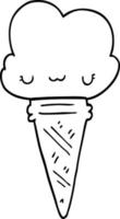 cartoon ice cream with face vector