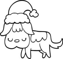 cute christmas dog vector