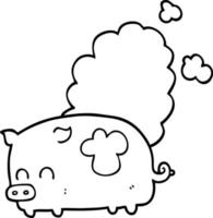 cartoon smelly pig vector