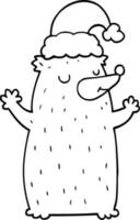 oso de navidad de dibujos animados lindo vector