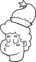 hombre de dibujos animados con sombrero de navidad vector