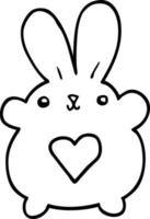 cute cartoon rabbit with love heart vector