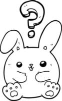 cartoon rabbit with question mark vector