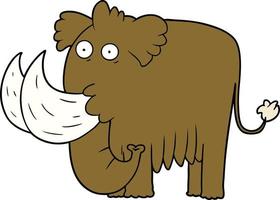 cartoon doodle character mammoth vector