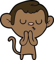 cartoon doodle character monkey vector