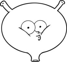 cartoon line drawing bladder vector