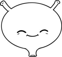 cartoon line drawing bladder vector