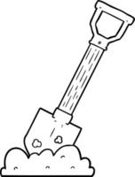 cartoon line drawing shovel vector