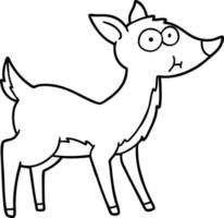 cartoon line drawing deer vector
