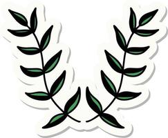 sticker of tattoo in traditional style of a laurel vector