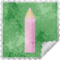 pink coloring pencil graphic square sticker stamp vector