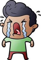 cartoon crying man vector