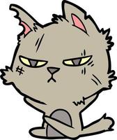 tough cartoon cat vector