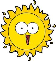 happy cartoon sun vector