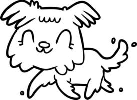 line drawing of a little dog vector