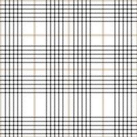 Pied-de-poule seamless pattern in black, white and beige. Seamless tartan hounds tooth check plaid graphic for modern textile. Vector EPS 10