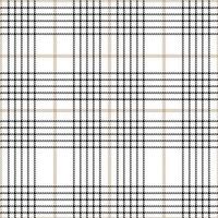 Pied-de-poule seamless pattern in black, white and beige. Seamless tartan hounds tooth check plaid graphic for modern textile. Vector EPS 10