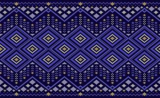 Knitted ethnic pattern, Vector embroidery crochet background, Purple and yellow pattern ikat element