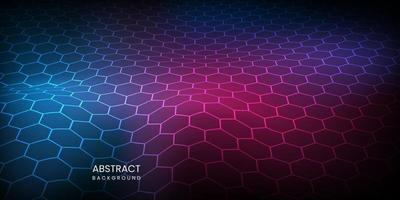 Futuristic hexagon technology concept vector illustration, HUD element, 3d landscape, Big data.