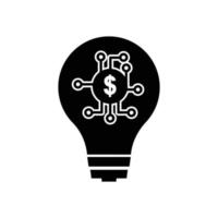 Light bulb icon illustration with dollar. icon related to fintech. Glyph icon style. Simple design editable vector