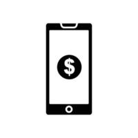 Mobile phone icon illustration with dollar. icon related to fintech. glyph icon style. Simple design editable vector