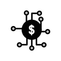 ilustración del icono de dólar. icono relacionado con fintech. estilo de icono de glifo. diseño simple editable vector