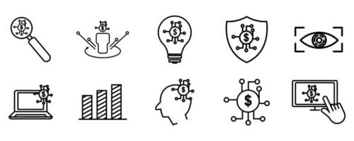 Fintech line icon illustration set. Simple design editable. Design vector