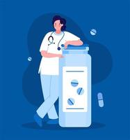 A doctor, a full-length medical specialist. Can be used for web and mobile devices Vector illustration of a color element