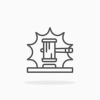 Auction Hammer line icon style. Editable stroke and pixel perfect. Can used for digital product, presentation, UI and many more. vector