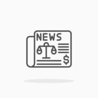 News Paper Auction line icon style. Editable stroke and pixel perfect. Can used for digital product, presentation, UI and many more. vector