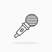Microphone line icon style. Editable stroke and pixel perfect. Can used for digital product, presentation, UI and many more. vector