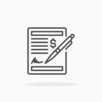 Cheque line icon style. Editable stroke and pixel perfect. Can used for digital product, presentation, UI and many more. vector