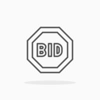 Bid line icon style. Editable stroke and pixel perfect. Can used for digital product, presentation, UI and many more. vector