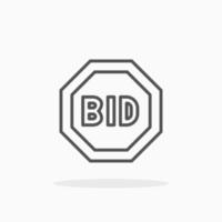 Bid line icon style. Editable stroke and pixel perfect. Can used for digital product, presentation, UI and many more. vector